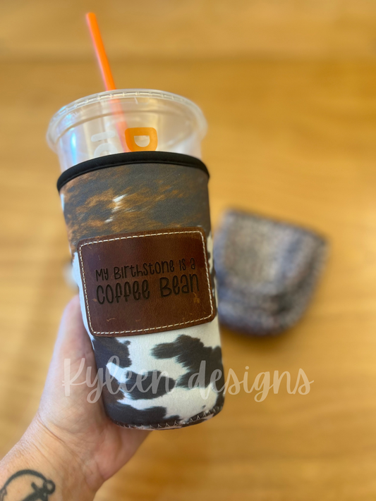 Coffee Sleeve with Leather Patch